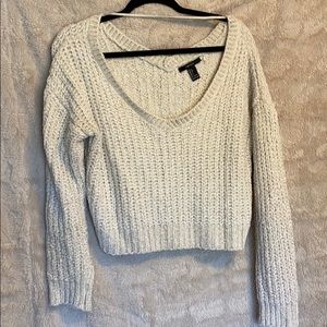 Sparkly cropped woven sweater